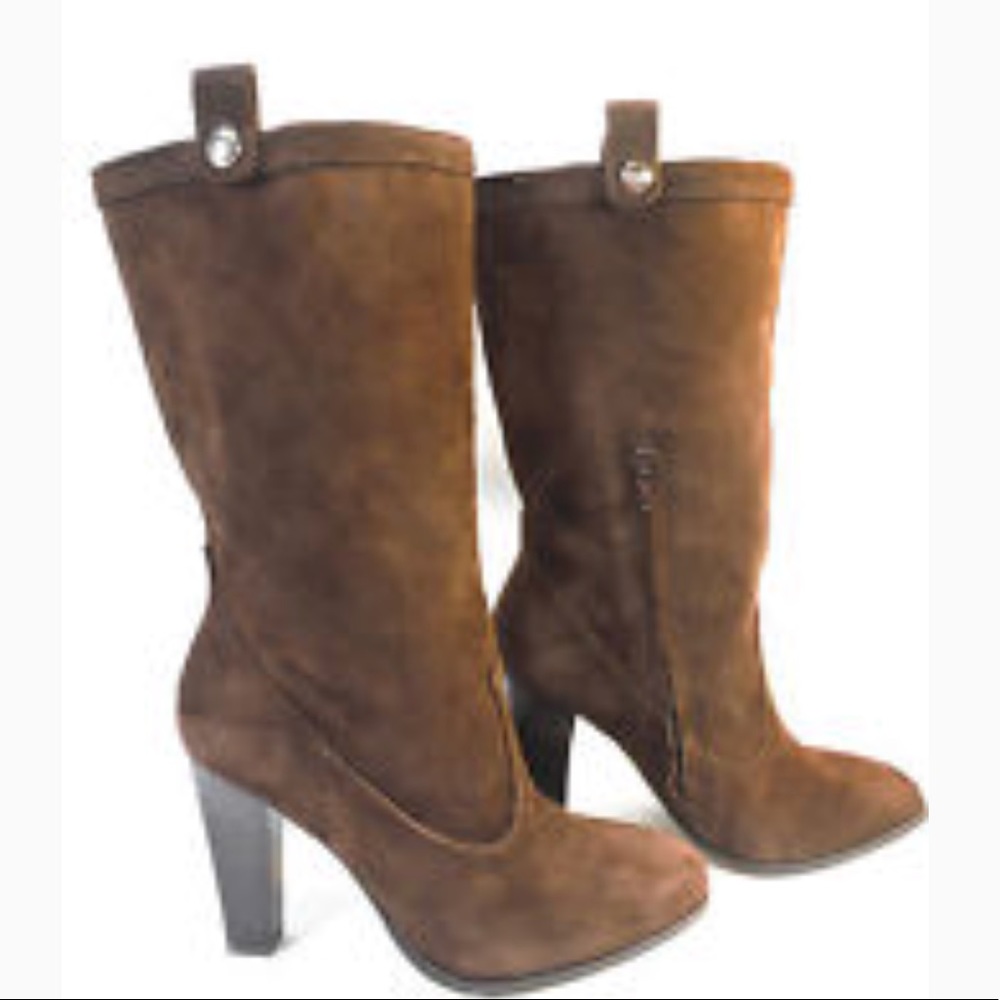 Tommy Hilfiger suede mid calf boots - Picture 1 of 8